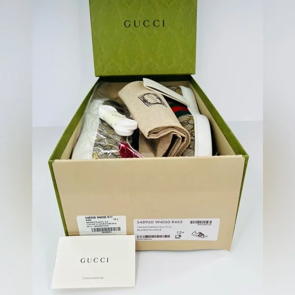 Gucci Ace Supreme Canvas Bees Sylvie Men GG Sneakers UK 12.5 - US 13 - EU 46.5 - Picture 2 of 13